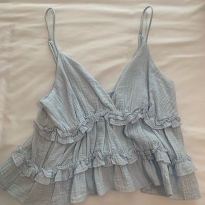 NWT Vestique Light Blue Babydoll Top